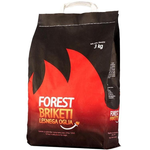 Briketi lesnega oglja v vreči, 3 kg